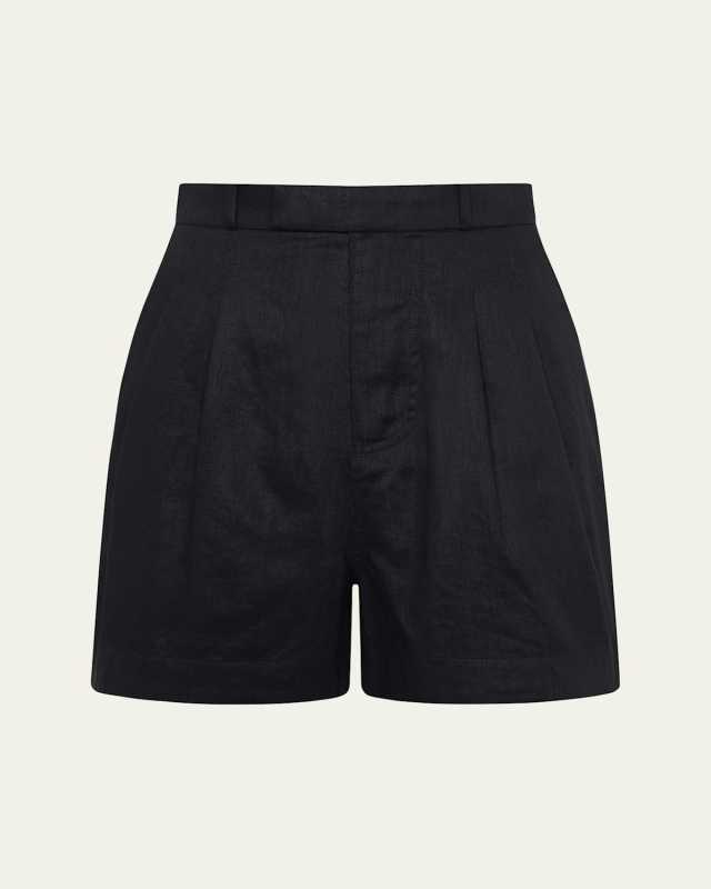 Carrington Pleated Linen Shorts